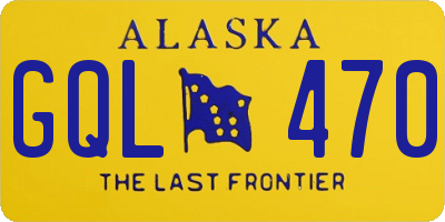 AK license plate GQL470