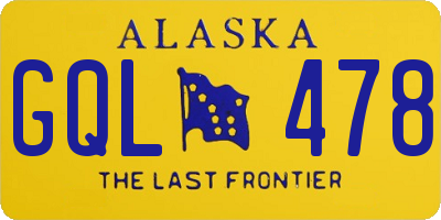 AK license plate GQL478