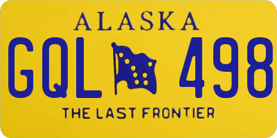 AK license plate GQL498