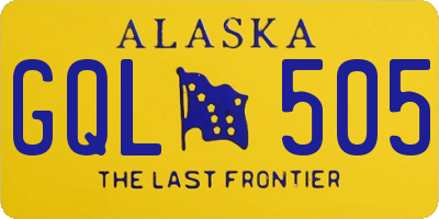AK license plate GQL505