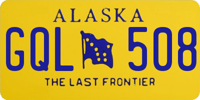 AK license plate GQL508