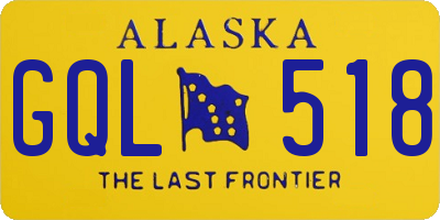 AK license plate GQL518