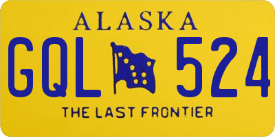 AK license plate GQL524