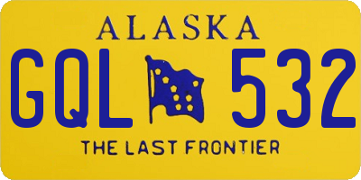 AK license plate GQL532