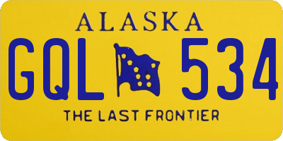 AK license plate GQL534