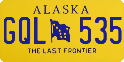 AK license plate GQL535