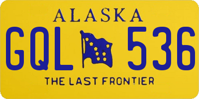 AK license plate GQL536