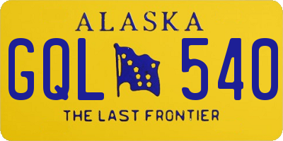 AK license plate GQL540