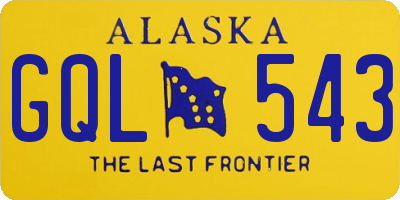 AK license plate GQL543