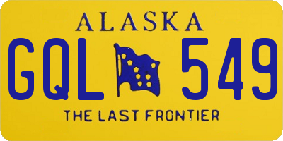 AK license plate GQL549