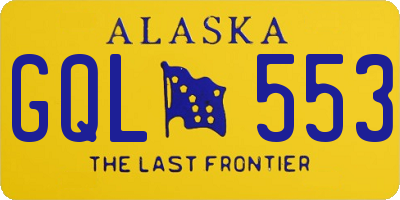 AK license plate GQL553