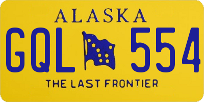 AK license plate GQL554