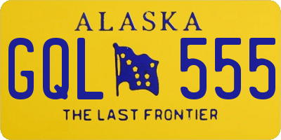 AK license plate GQL555