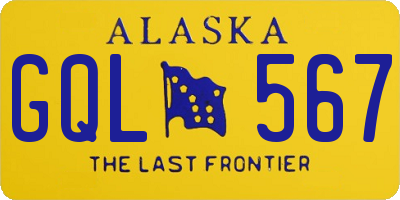 AK license plate GQL567