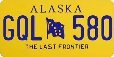 AK license plate GQL580