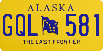 AK license plate GQL581