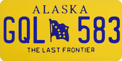 AK license plate GQL583