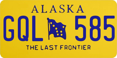 AK license plate GQL585
