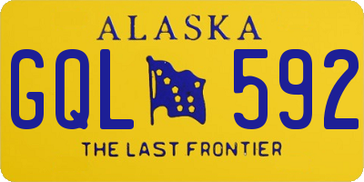 AK license plate GQL592