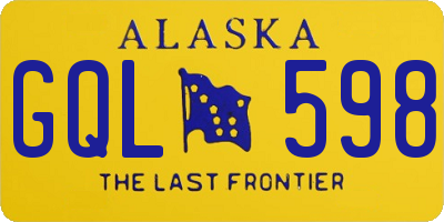 AK license plate GQL598