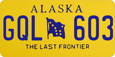 AK license plate GQL603