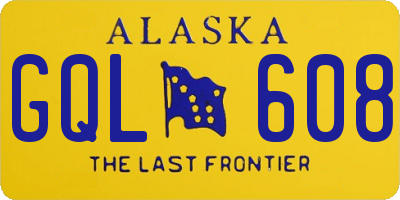AK license plate GQL608