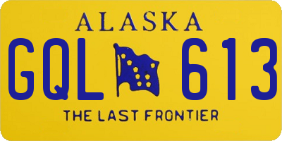 AK license plate GQL613