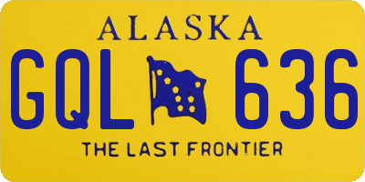 AK license plate GQL636