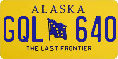 AK license plate GQL640