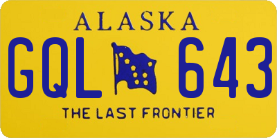 AK license plate GQL643