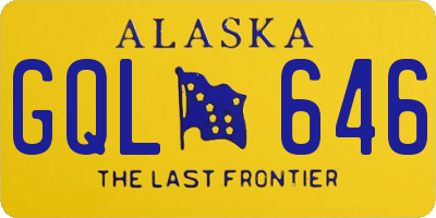 AK license plate GQL646