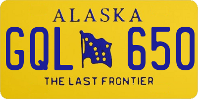 AK license plate GQL650