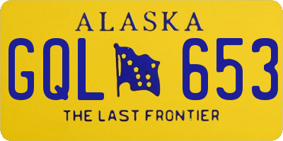 AK license plate GQL653