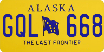 AK license plate GQL668