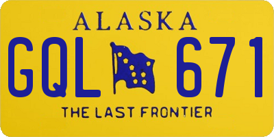 AK license plate GQL671