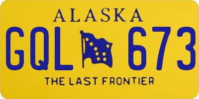 AK license plate GQL673