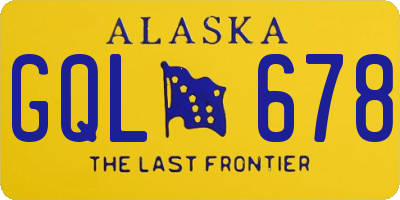 AK license plate GQL678