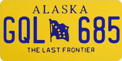 AK license plate GQL685