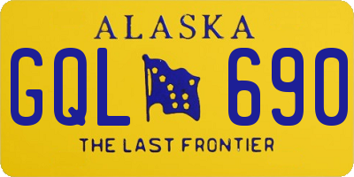 AK license plate GQL690