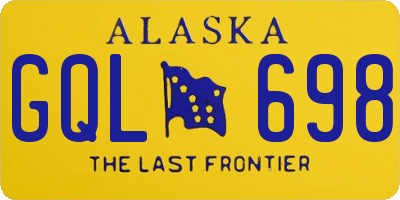 AK license plate GQL698