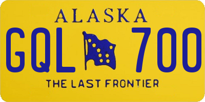 AK license plate GQL700