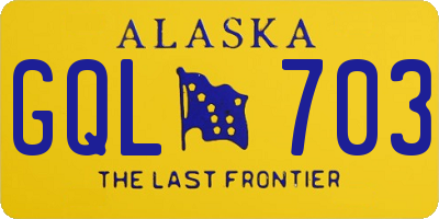 AK license plate GQL703