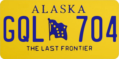 AK license plate GQL704