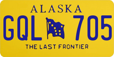 AK license plate GQL705
