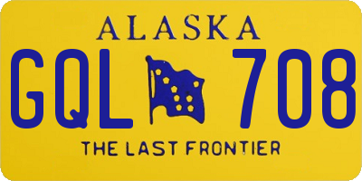 AK license plate GQL708