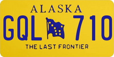 AK license plate GQL710
