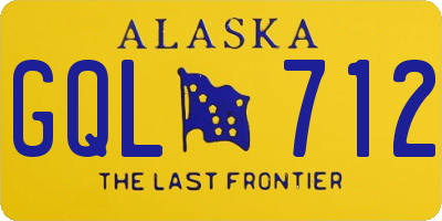 AK license plate GQL712
