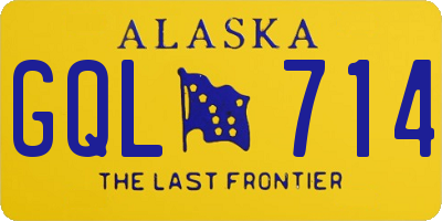 AK license plate GQL714