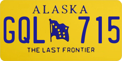 AK license plate GQL715