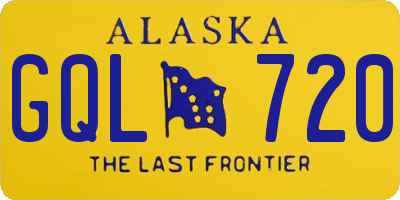 AK license plate GQL720